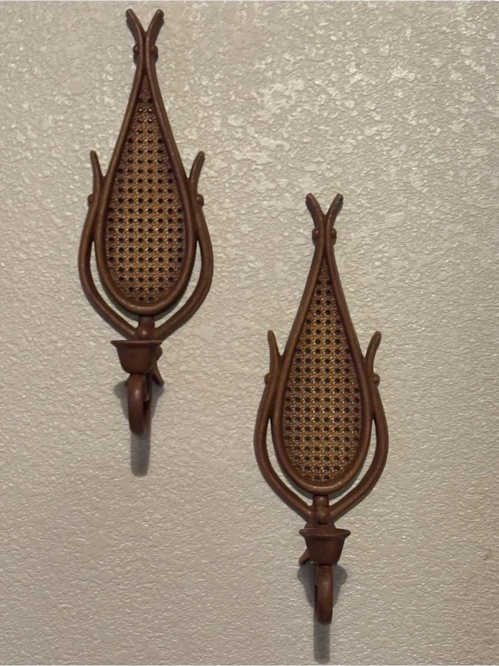 Vintage Homco Plastic Candle Holders Wall Sconces Made In USA Set of 2